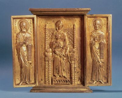 The Virgin and Child Enthroned, between St. Gregory Nazianzus and St. John Chrysostom by Byzantine School